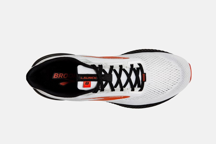 Brooks Launch 8 Road Running Shoes Mens White/Black/Red 129457-KMZ